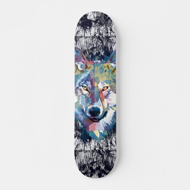 Skateboard Wolf - Skateboard Blue Wolf (Anverso )