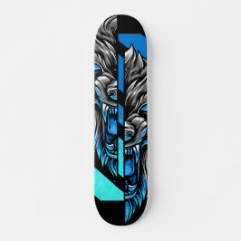 Skateboard Wolf Split Head