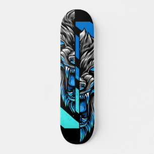 Skateboard Wolf Split Head