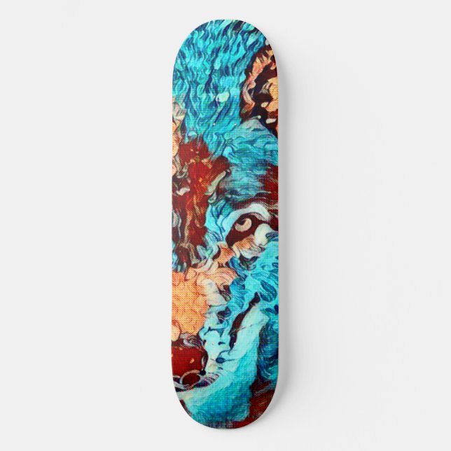 Skateboard Wolf Van Gogh Elemento Zero Personalizado Pro Boar (Anverso)