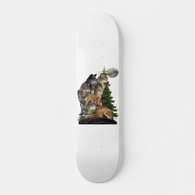 Skateboard Wolf y Moon (Anverso )