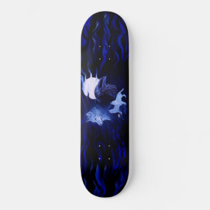 Skateboard Wolf y Raven con luna llena