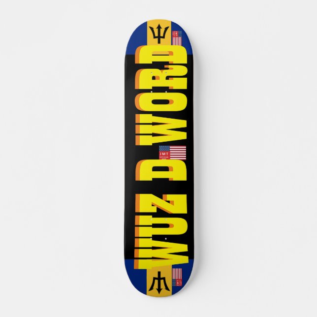 Skateboard WUZ DA WORD JMT BARB 7 3/4" cubierta para skateboa (Anverso )