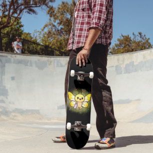 SKATEBOARD YELLOW BUTTERFLY IS A SYMBOL OF HAPPINESS AND NEW 