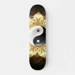 Skateboard Yin Yang Golden Lotus