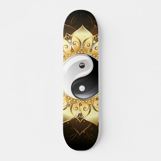 Skateboard Yin Yang Golden Lotus (Anverso )