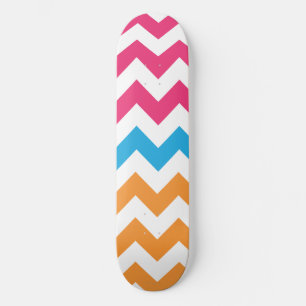 Skateboard Zigzag Aguamarina-Naranja-Magenta