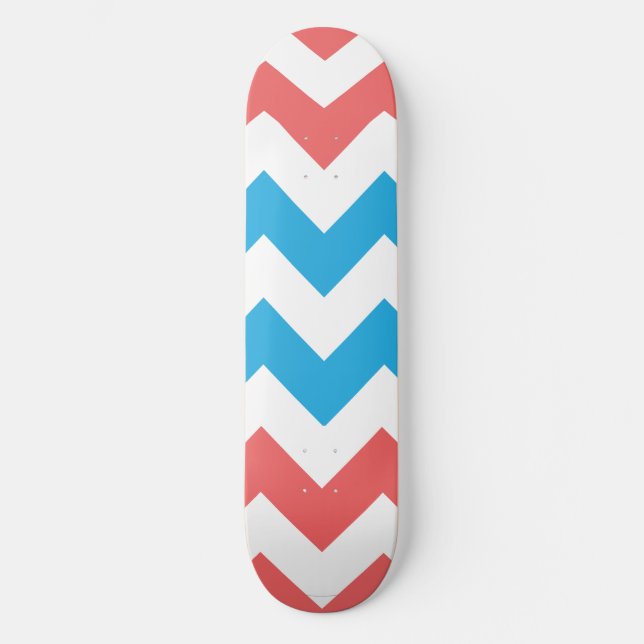 Skateboard Zigzag Aguamarina-Rosado (Anverso)