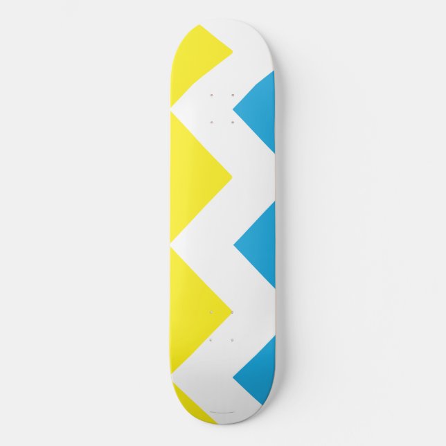 Skateboard Zigzag Amarillo-Azul (Anverso)