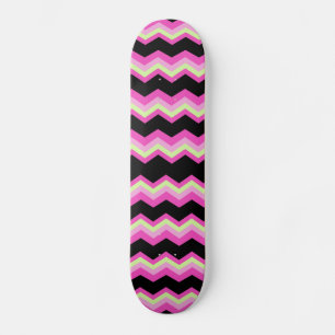 Skateboard zigzag fuchsia chevron rosado