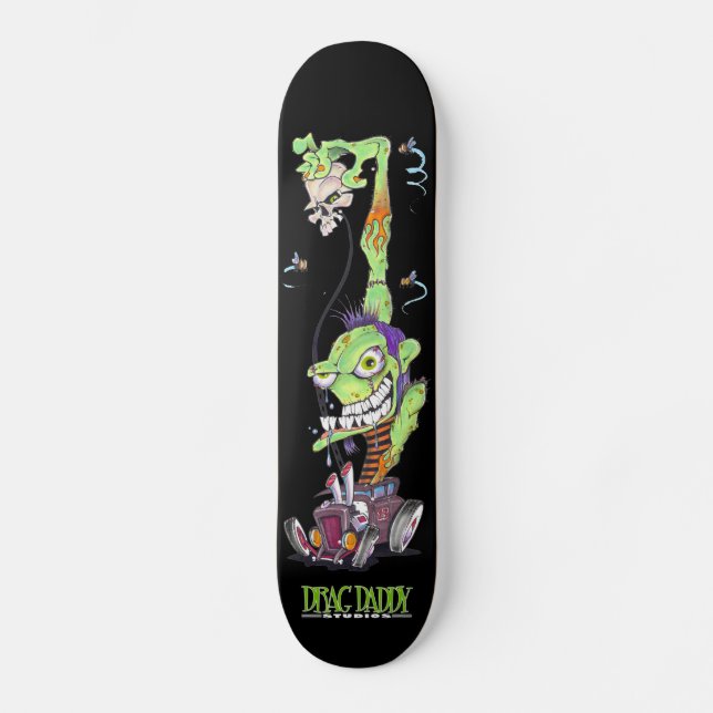 Skateboard Zombie en negro (Anverso)
