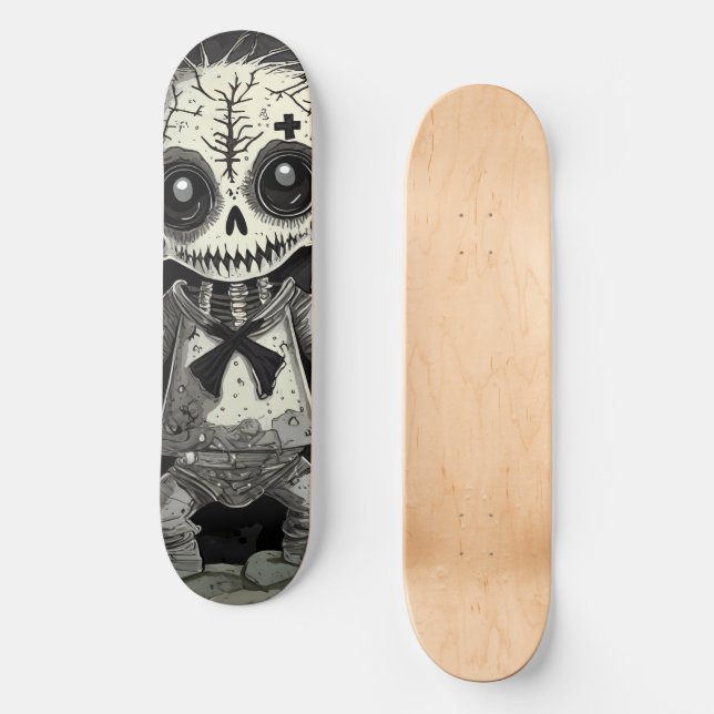 Skateboard Zombie Geschenk Halloween Horror Kreuz Vodoo (Anverso)