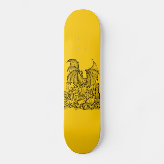 Skateboard Zombie mit Drache (Anverso)
