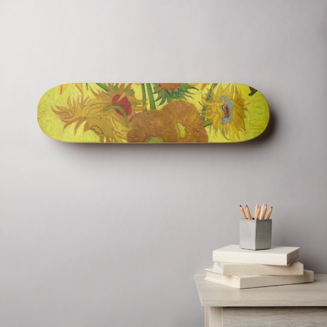 Skateboard Zonnebloemen (Van Gogh) (Arte de pared (horz))