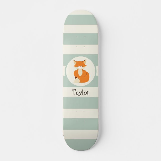 Skateboard Zorro de madera suave en franjas verdes sabrosas (Anverso )