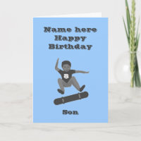 Skateboarding Boy, tarjeta de nacimiento del hijo
