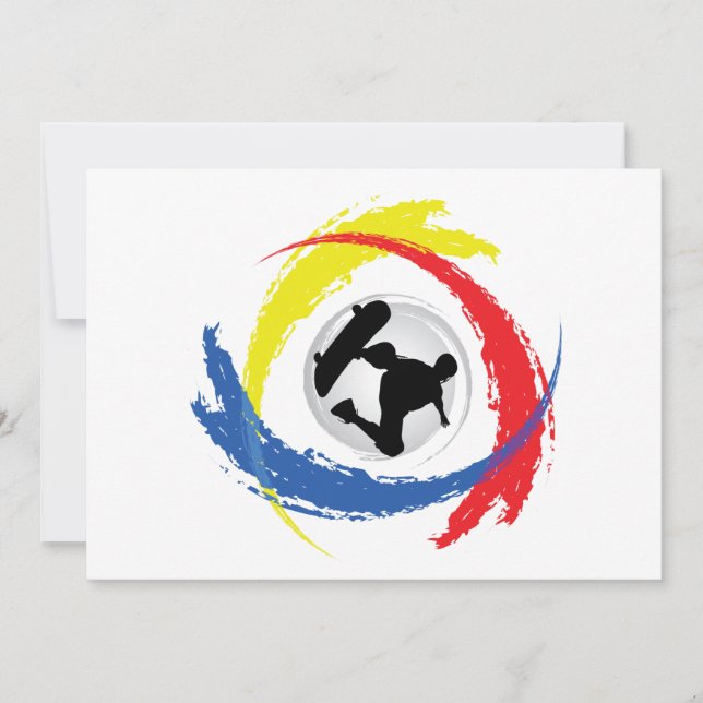 Skateboarding Tricolor Emblema (Anverso)