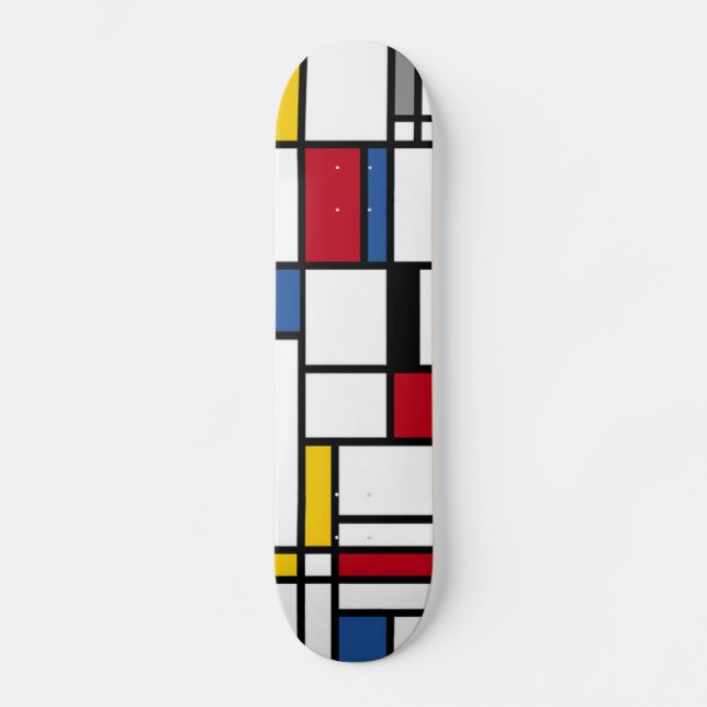 Skateboards art Piet Mondrian abstraction (Anverso)