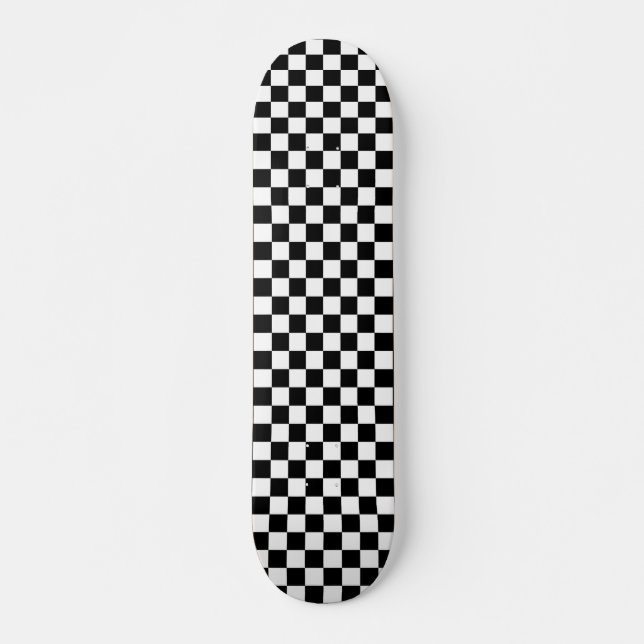 Skateboards Checker Patrón negro y blanco  (Anverso )