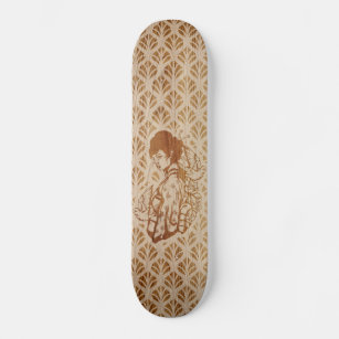 Skateboards Geisha japonaise gravure sur bois
