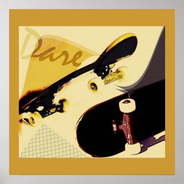 skateboards impresión de estilo vintage (Frente)