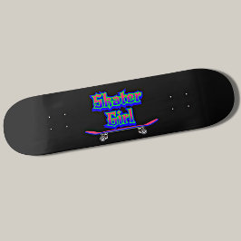 Skater Chica Graffiti Rosa Azul Glow Skateboard
