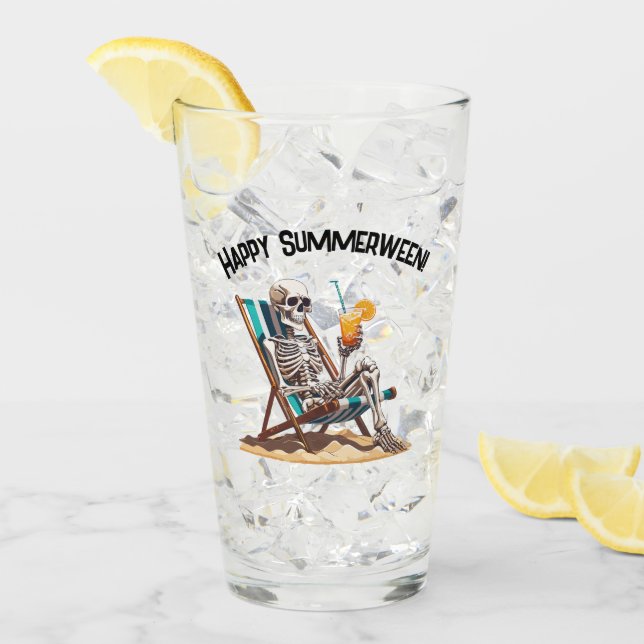 Skeleton Beach Lounging Halloween (Anverso (hielo))