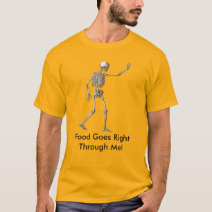 Skeleton Cita Comida A Través De Camisetas De Mí