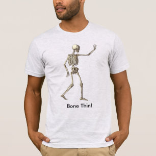 Skeleton cita una camiseta delgada con huesos