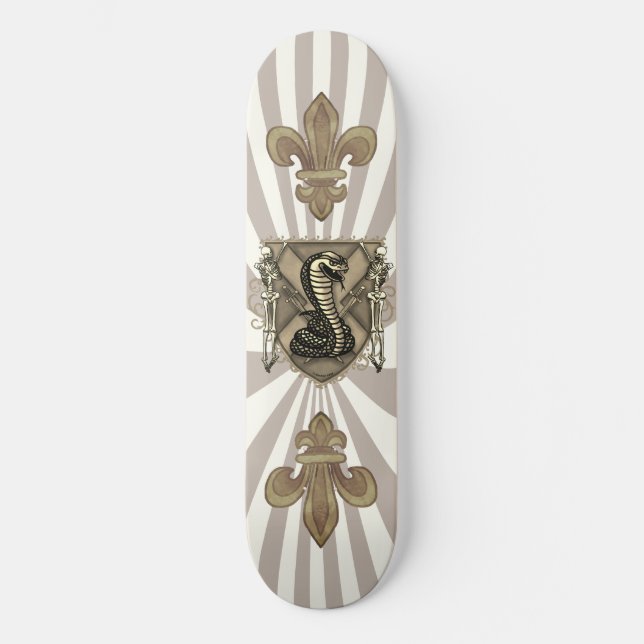 Skeleton Cobra Shield Skateboard (Anverso)
