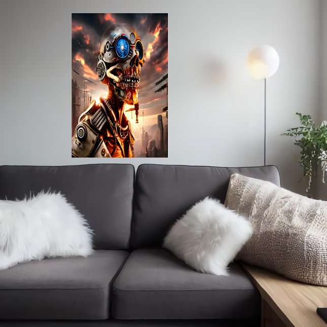 Skeleton Cyberpunk retrato | Poster de arte de IA (Subido por el creador)