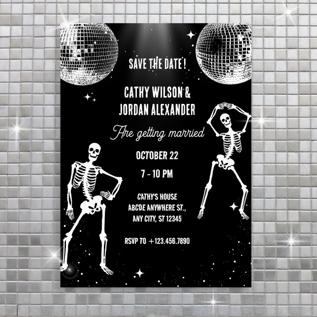 Skeleton Dancing Fiesta Disco Invitación a la boda (Subido por el creador)