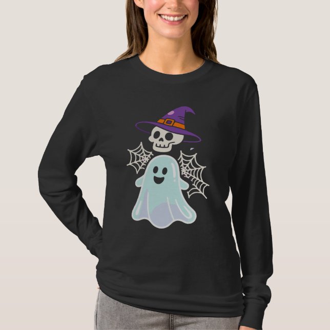 Skeleton Dancing Graciosa Camiseta De Cráneo De Ha (Anverso)