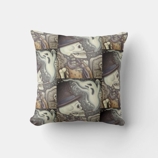 SKELETON DE FUMADORES, COJÍN DECORATIVO FANTASMA D (Anverso)