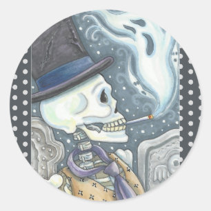 SKELETON DE FUMADORES, PEGATINAS DE CEMETERÍA