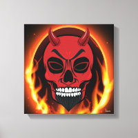 Skeleton de Red Devil con arte de fuego y llamas