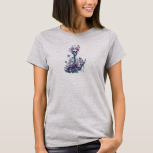 Skeleton Garden Camiseta Gothic Floral Halloween