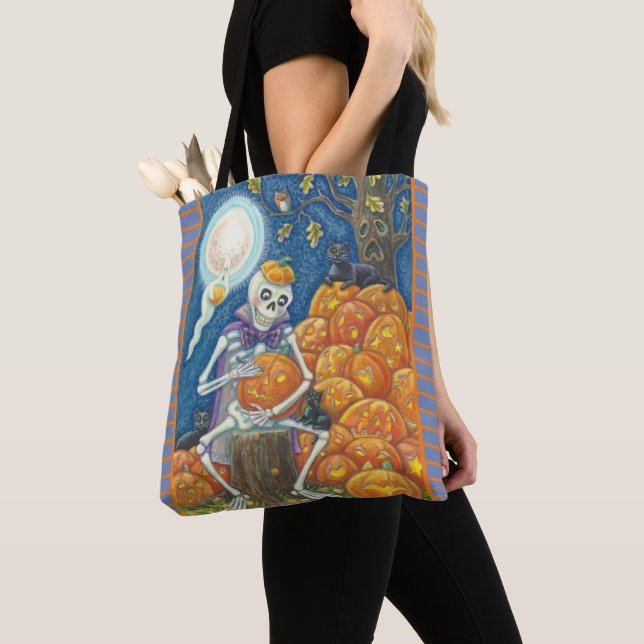 SKELETON, GATOS NEGROS, BOLSA DE HOMBRO DE JACKS (Detalle)