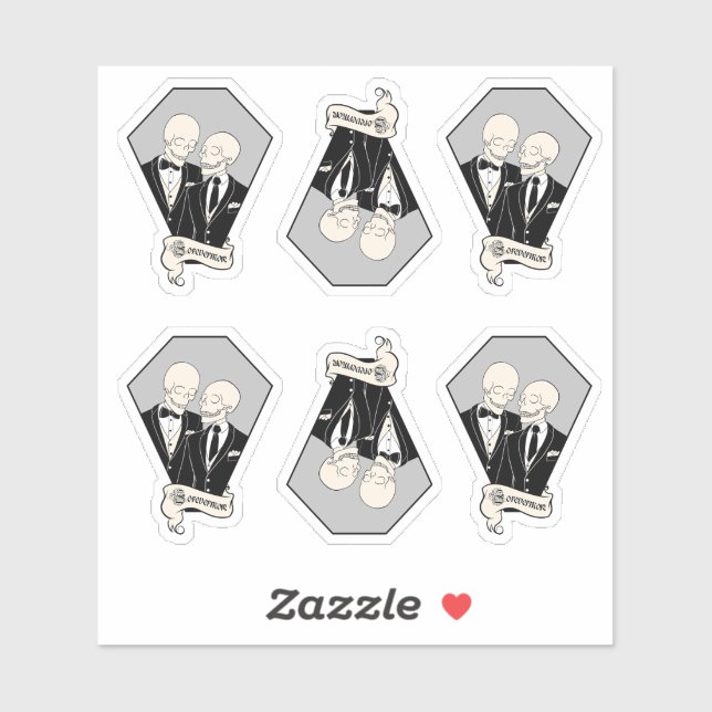 Skeleton Grooms Pegatina Set (Hoja)