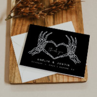 Skeleton Heart Hands Boda Gracias Tarjeta