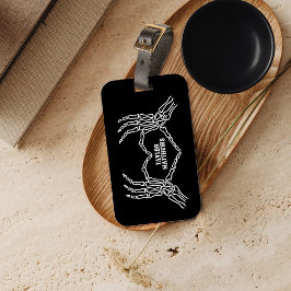 Skeleton Heart Hands Etiqueta de equipaje personal