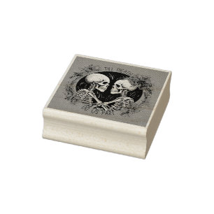 Skeleton Lovers Sello de Arte Maderero