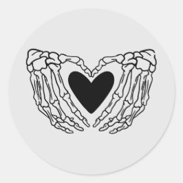 Skeleton Manos sujetando al Pegatina del corazón