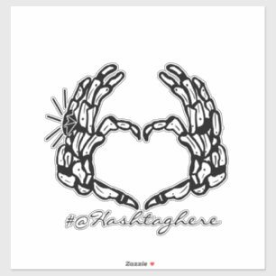 Skeleton Pegatina de Coche con Nombre Casado