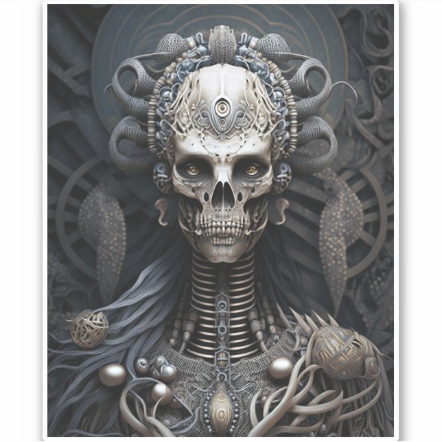 Skeleton Pegatina de horror (Anverso)