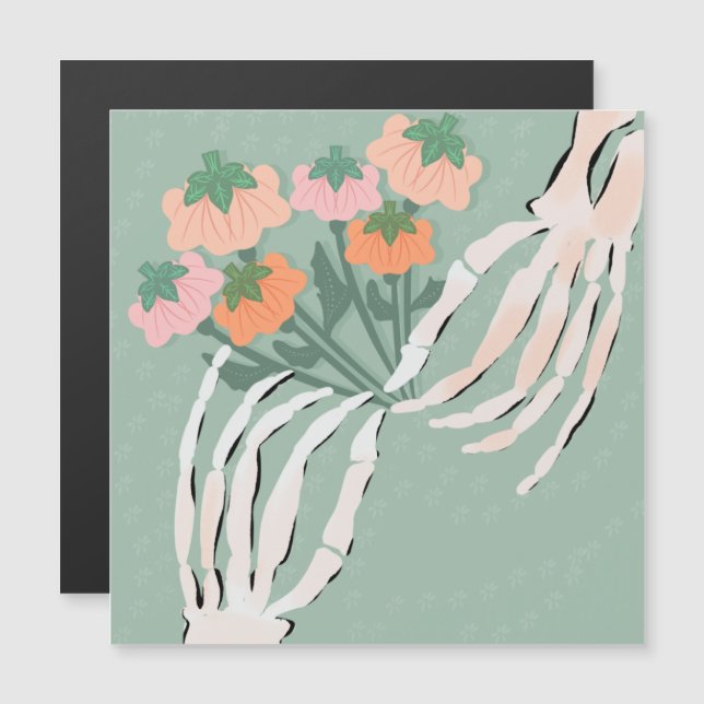 Skeleton Pumpkin Bouquet Halloween (Anverso/Reverso)