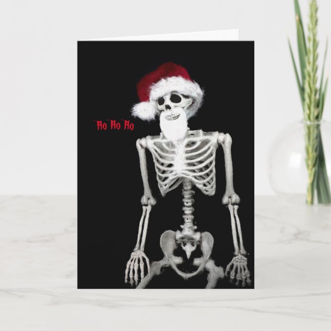 Skeleton Santa Navidades Tarjeta Merry Scary! (Anverso)