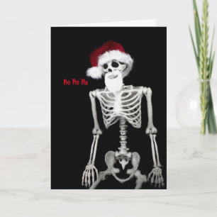 Skeleton Santa Navidades Tarjeta Merry Scary!