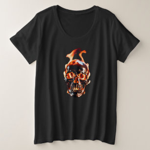 Skeleton Skeleton en llamas retro muerto