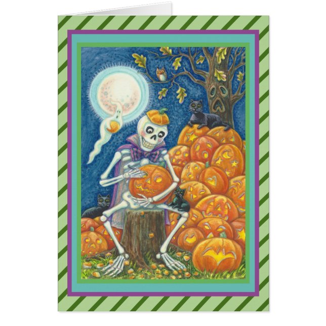 SKELETON, TARJETA DE RECIBIMIENTO DE LOS GATOS NEG (Frente)
